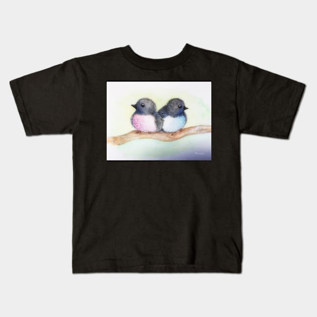 Love Birds Kids T-Shirt by browna